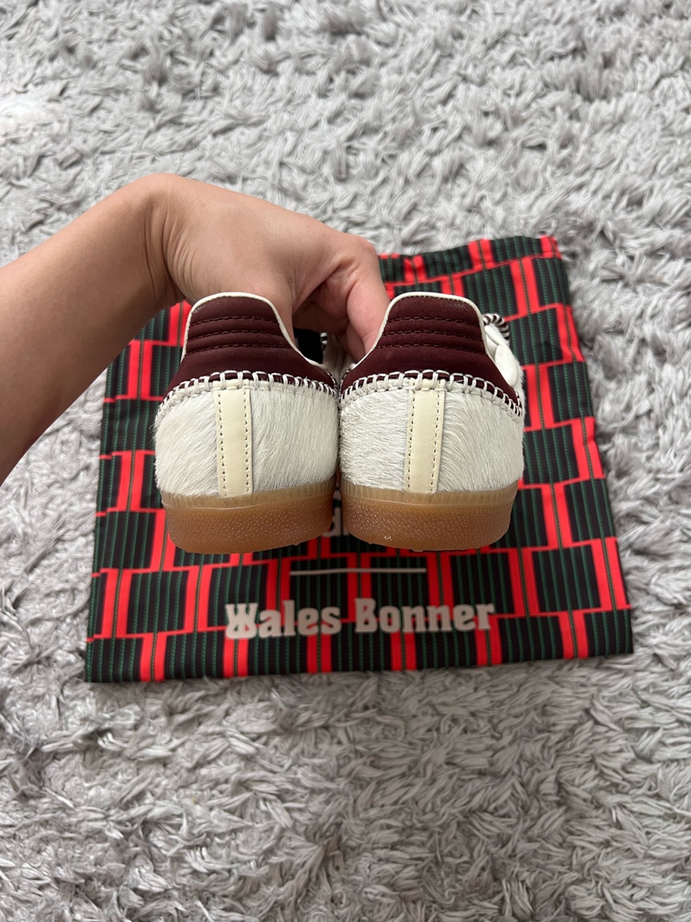 Wales Bonner Adidas Samba pony hair tonal sneakers - Picture 8 of 10